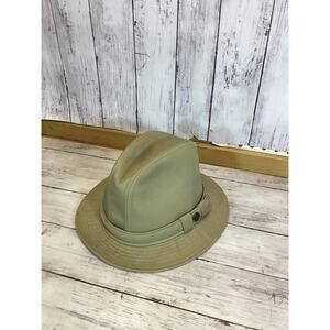 Country Gentleman Tan Canvas Safari Fedora Hat Water-Repellent Men’s